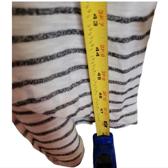 Listicle Black White High Low Striped Pocket Short Sleeve Dress Size Large - Picture 12 of 12